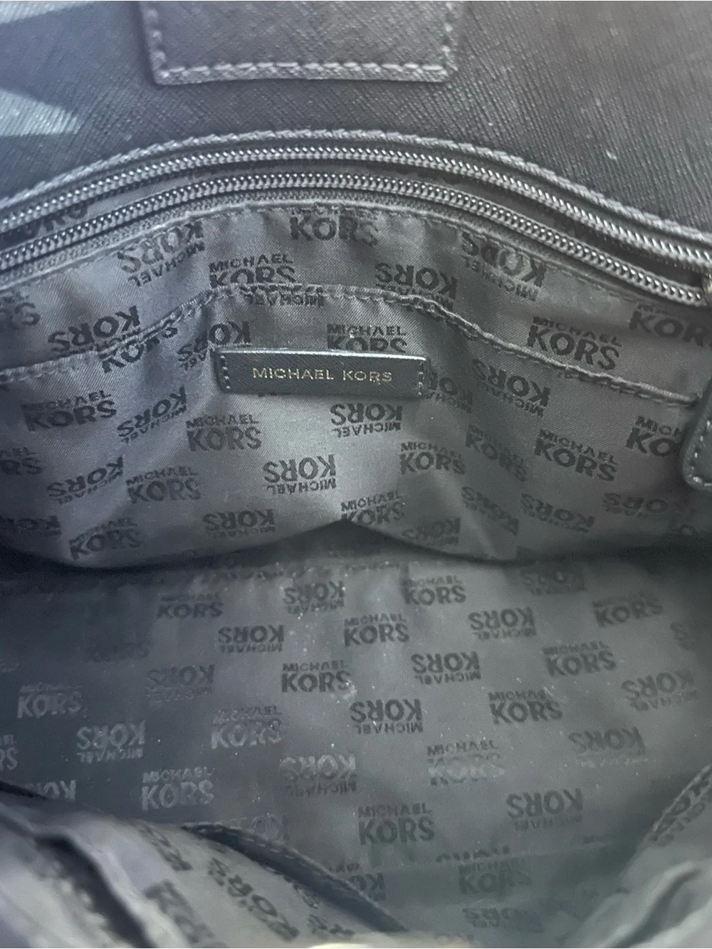 Michael Kors Hamilton Black Saffiano Leather with Gold Accent Lock